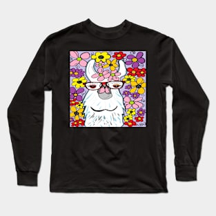 Llama in the Flowers Long Sleeve T-Shirt